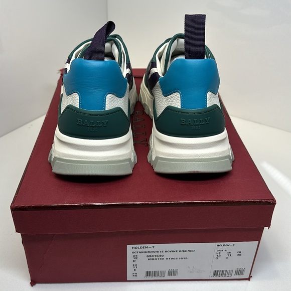 BALLY HOLDEN - T men’s lace-up sneakers bovine grained / size 12 D - Picture 4 of 14